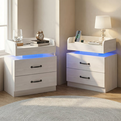 Nightstand shown in the White, 2pcs/set option