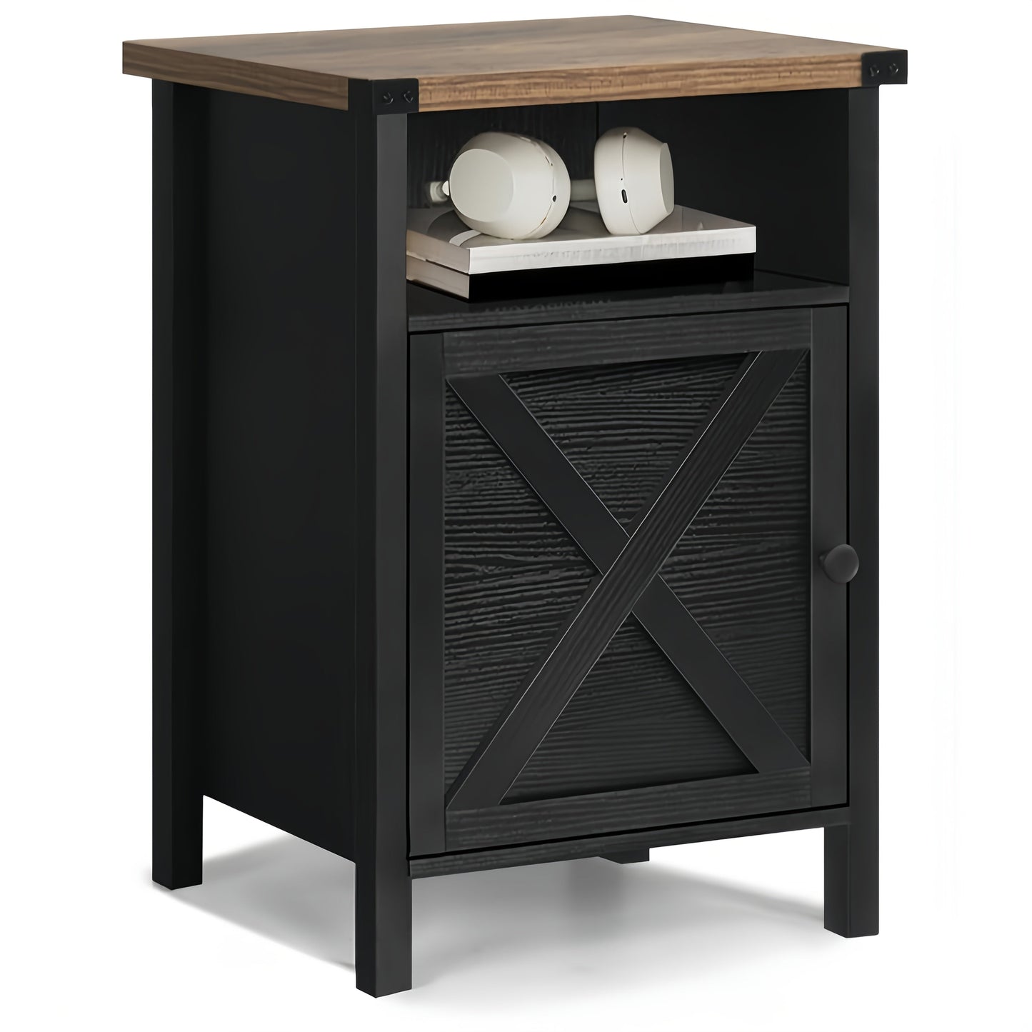 Nightstand shown in the Black, 1 Pack option