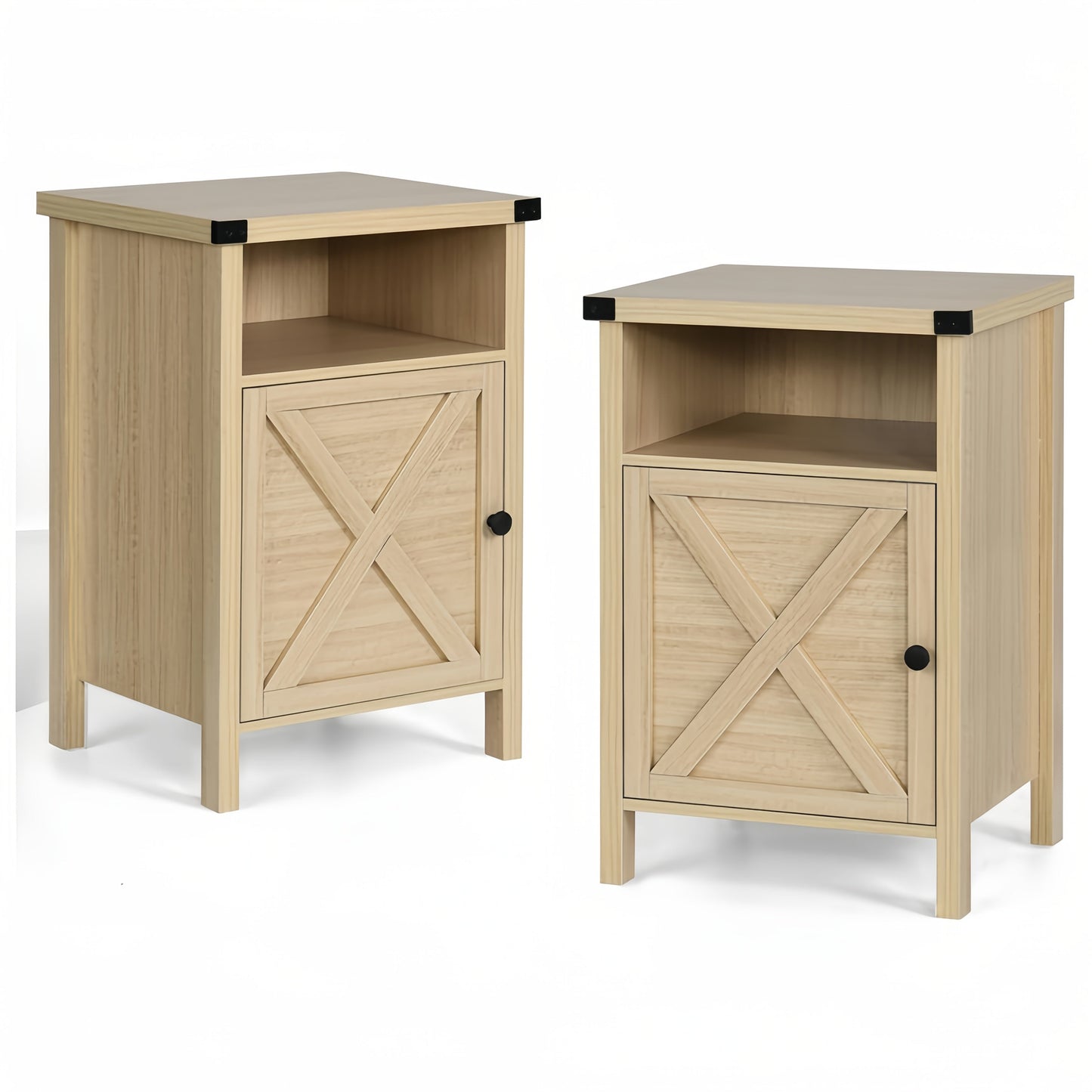 Nightstand shown in the Light Oak, 2 Packs option