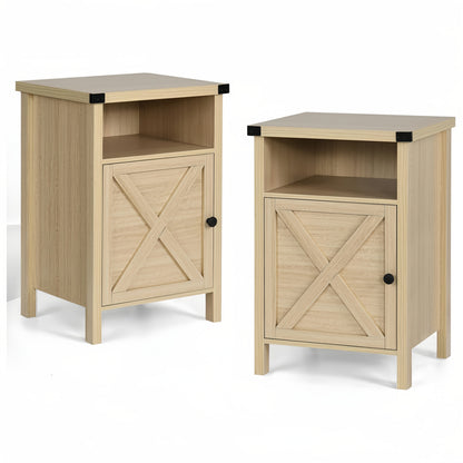 Nightstand shown in the Light Oak, 2 Packs option