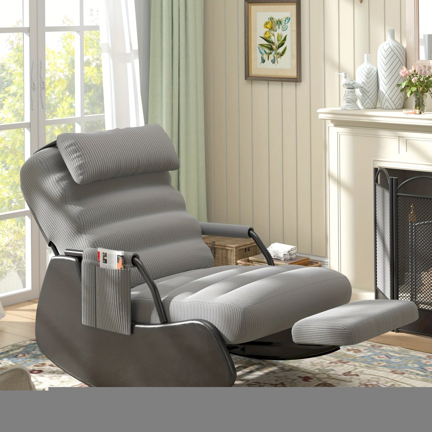 Nursery Glider Chair shown in the Dark Grey/Black option