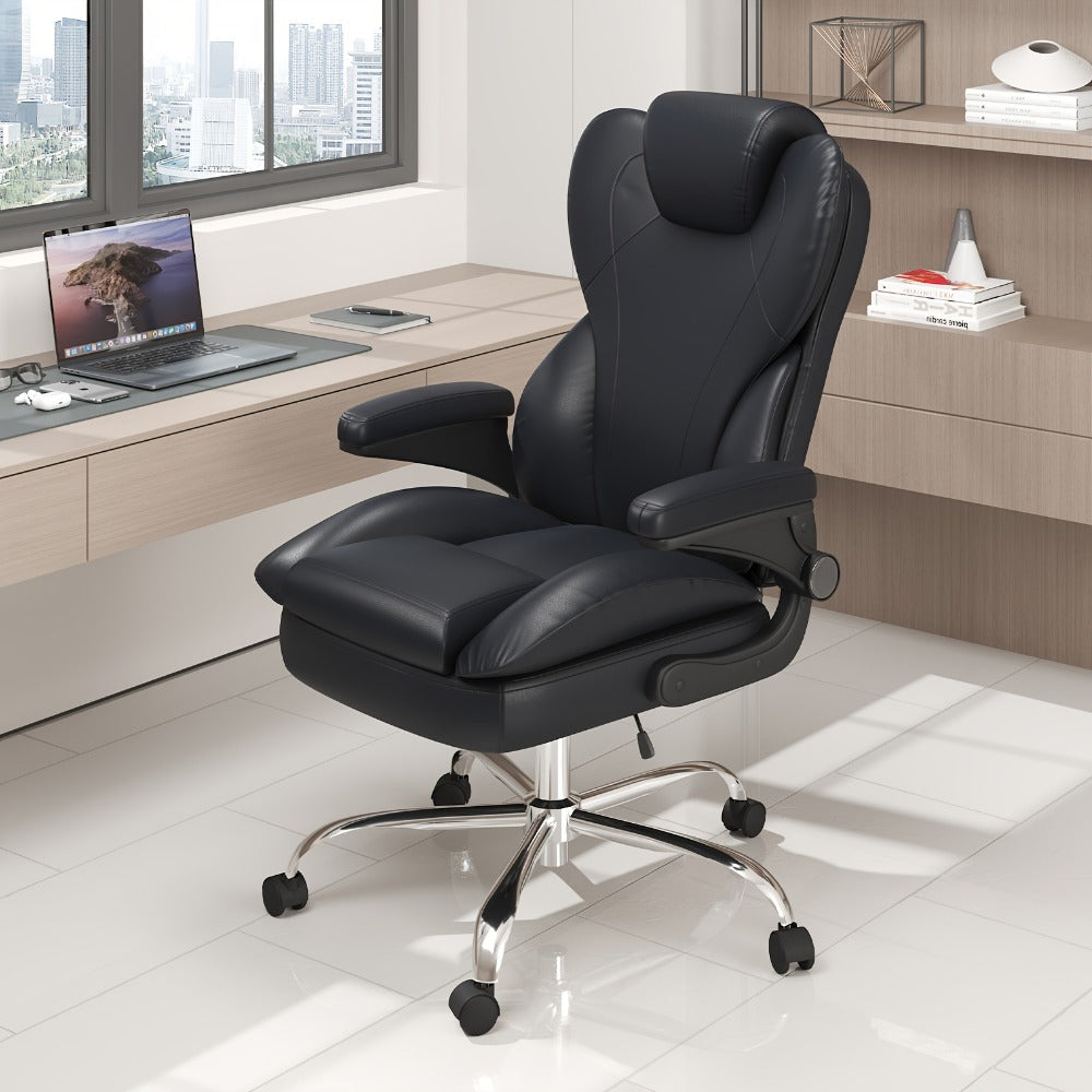 Office Chair, Large High-Back with Flip-Up Armrests - Ergonomic Executive Desk Chair, 360° shown in the main product view
