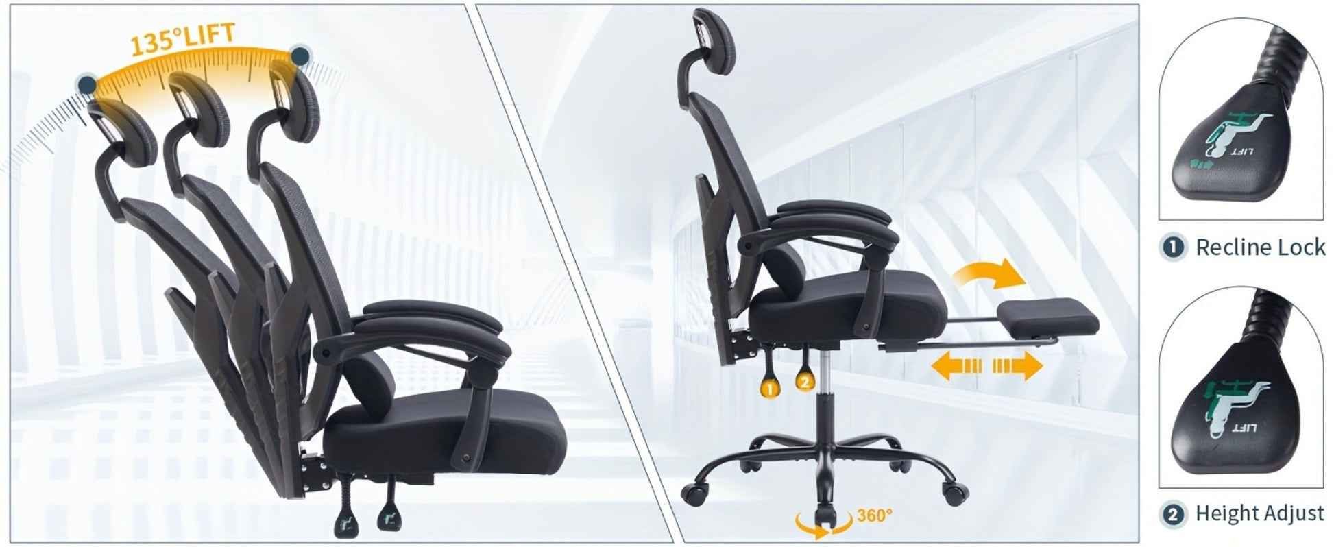 Office Chair with High Back for Comfortable Everyday Seating detail image - detail view 15