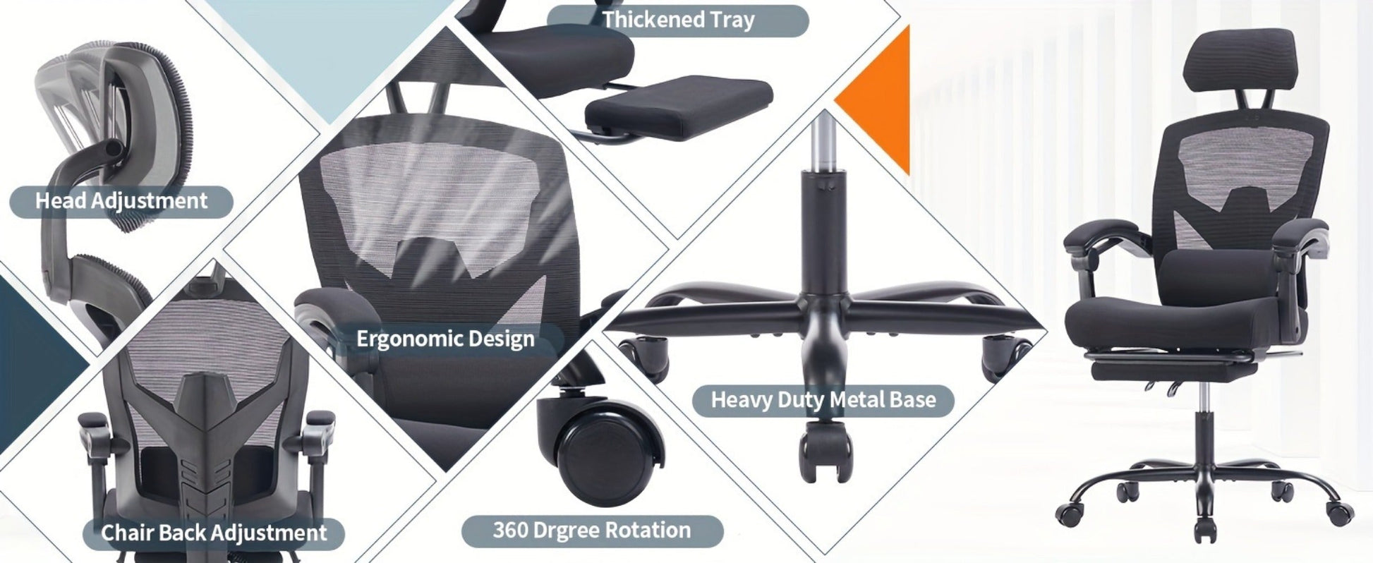 Office Chair with High Back for Comfortable Everyday Seating detail image - detail view 16
