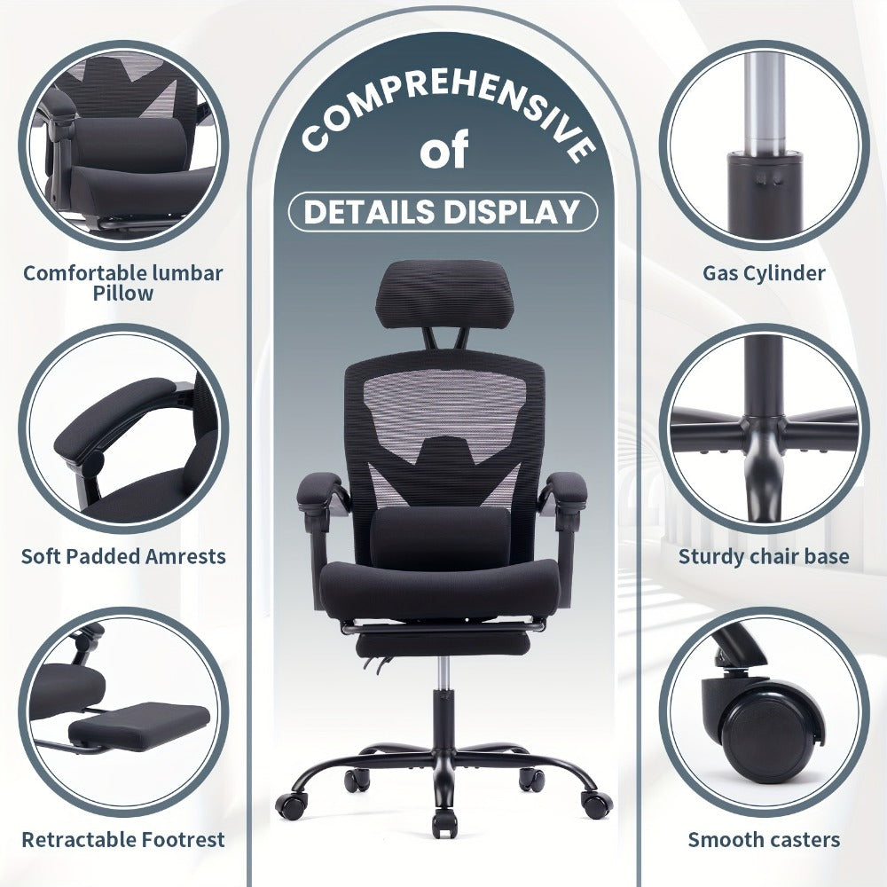 Office Chair with High Back for Comfortable Everyday Seating detail image