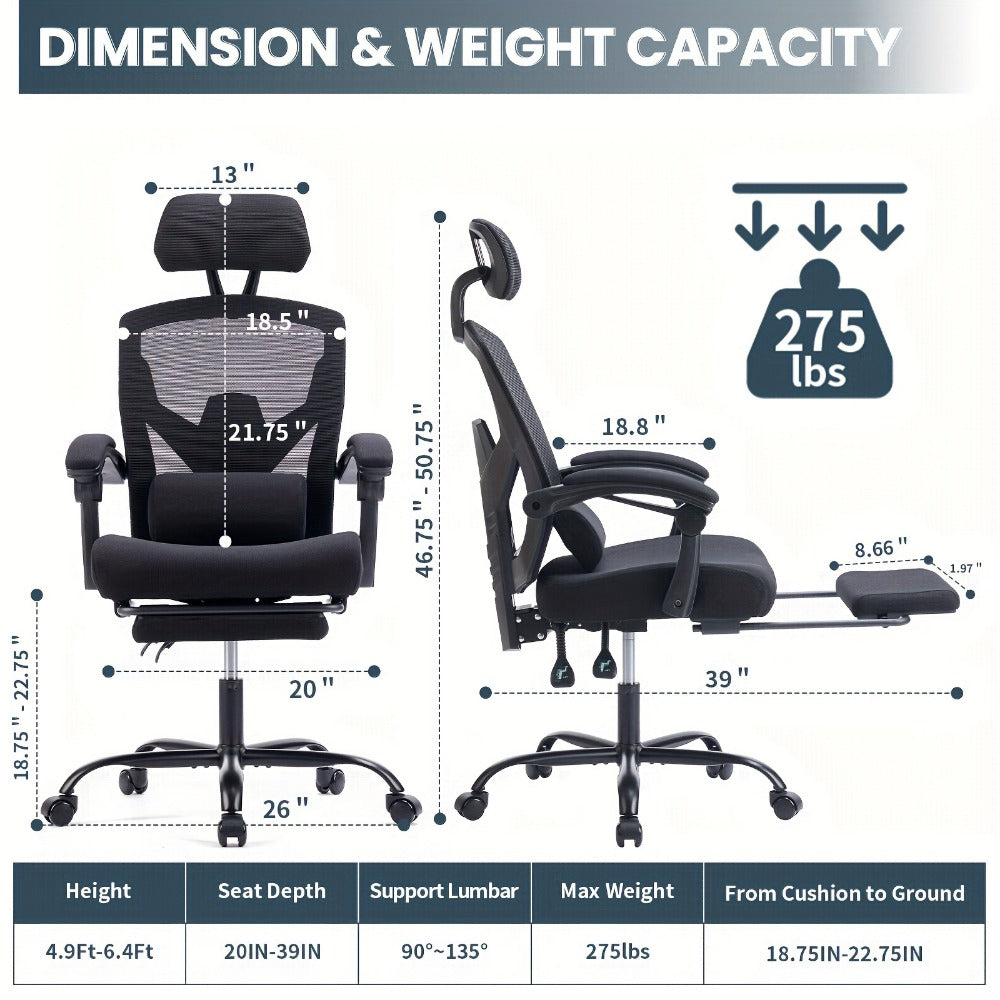 Office Chair with High Back for Comfortable Everyday Seating detail image - detail view 4