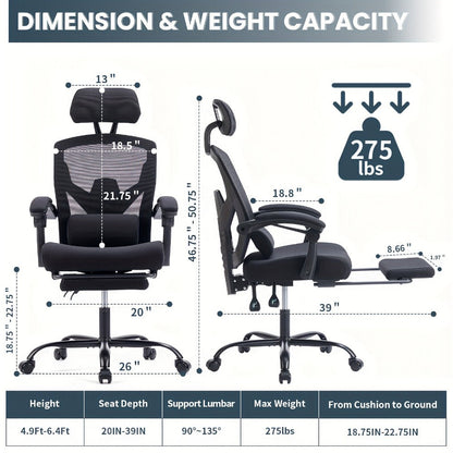 Office Chair with High Back for Comfortable Everyday Seating detail image - detail view 4
