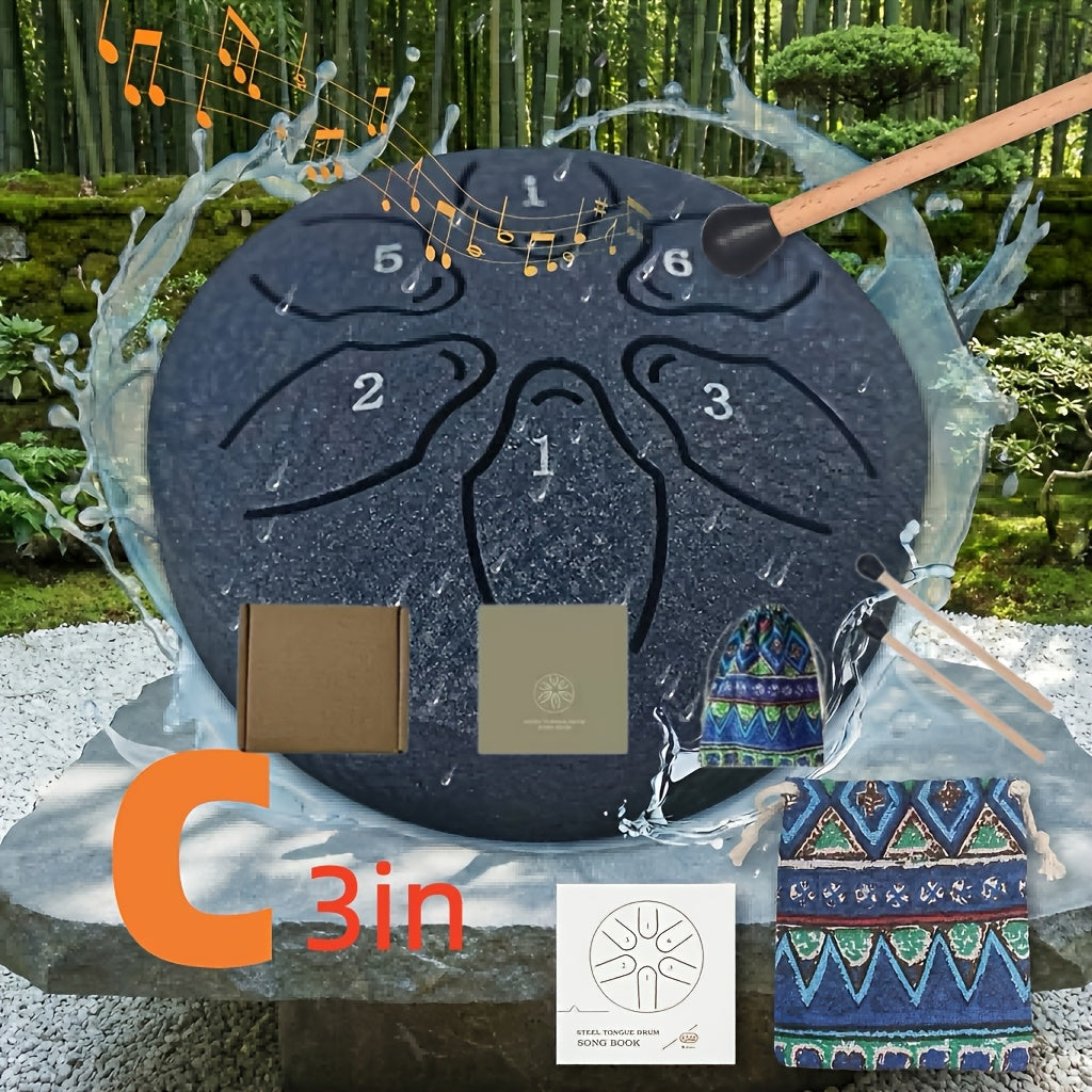 Steel Tongue Drum shown in the Silvery C option