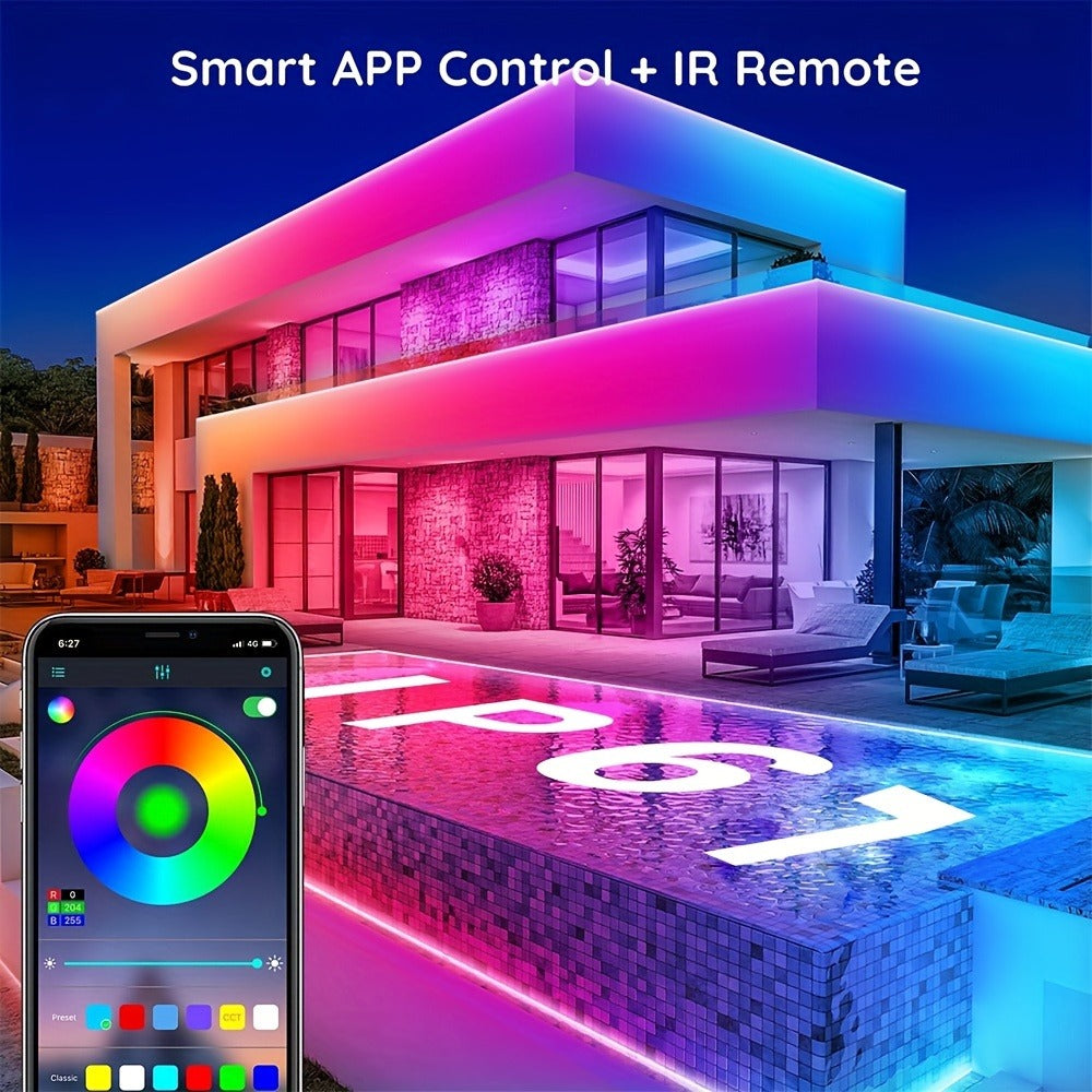 Outdoor LED Strip Lights, 100-Foot RGB Rope with App and Remote Control detail image - detail view 4