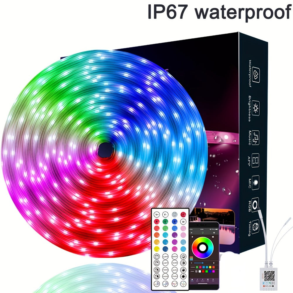 100-Foot Outdoor LED Strip Lights shown in the main product view