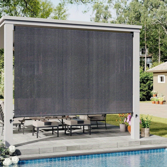 Outdoor Roller Shade, Cordless Patio Blind with Splicing Panels UV-Resistant shown in the main product view