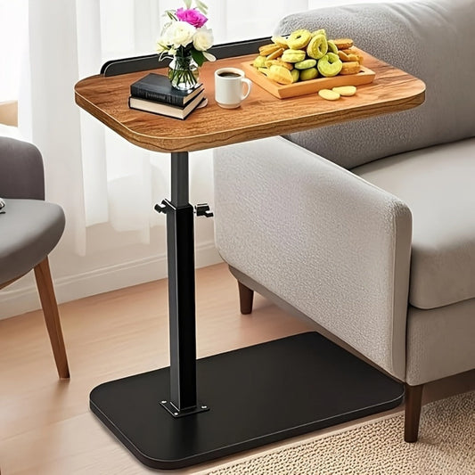 Side Table, C-Shaped Lift Table with Adjustable Height and Cork Tabletop, Iron Frame shown in the main product view