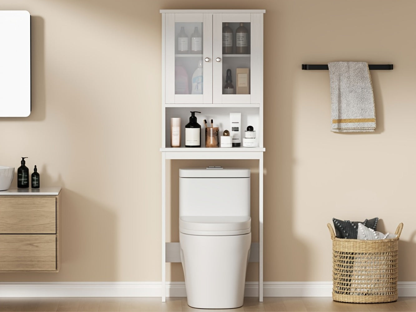 Over-the-Toilet Storage Organizer with Adjustable Shelves, Vertical Bathroom Storage detail image - detail view 11