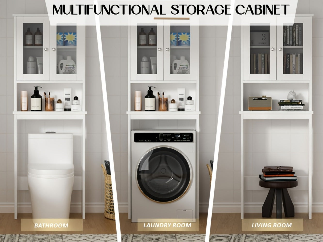 Over-the-Toilet Storage Organizer with Adjustable Shelves, Vertical Bathroom Storage detail image - detail view 16