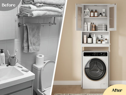 Over-the-Toilet Storage Organizer with Adjustable Shelves, Vertical Bathroom Storage detail image - detail view 17