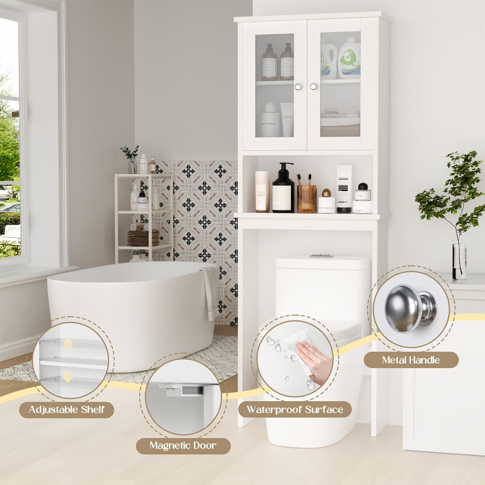 Over-the-Toilet Storage Organizer with Adjustable Shelves, Vertical Bathroom Storage detail image