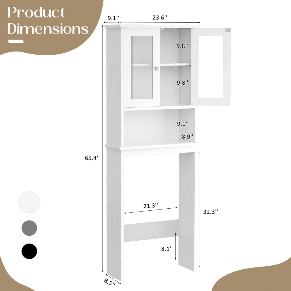 Over-the-Toilet Storage Organizer with Adjustable Shelves, Vertical Bathroom Storage detail image - detail view 3
