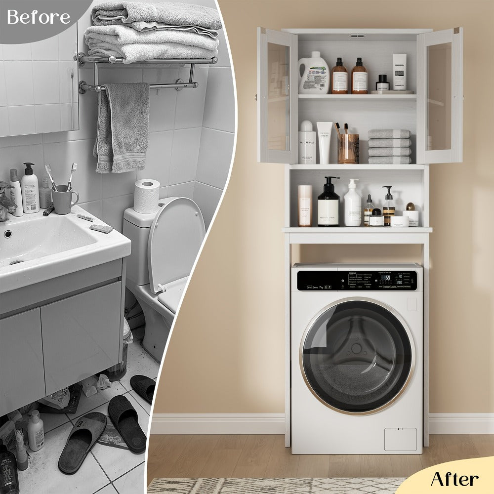 Over-the-Toilet Storage Organizer with Adjustable Shelves, Vertical Bathroom Storage detail image - detail view 5