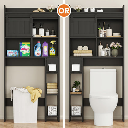 Over-the-Toilet Storage Organizer with Sliding Doors, Toilet Shelf Organizer for Entryway detail image - detail view 10