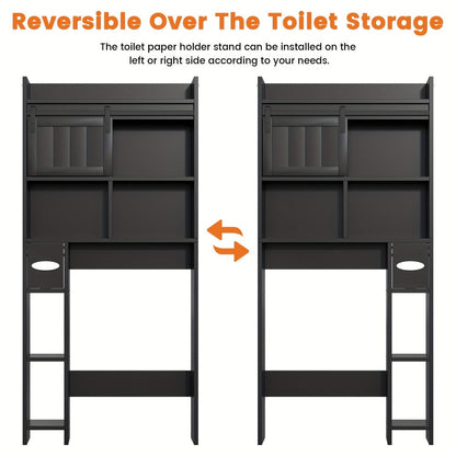 Over-the-Toilet Storage Organizer with Sliding Doors, Toilet Shelf Organizer for Entryway detail image - detail view 11