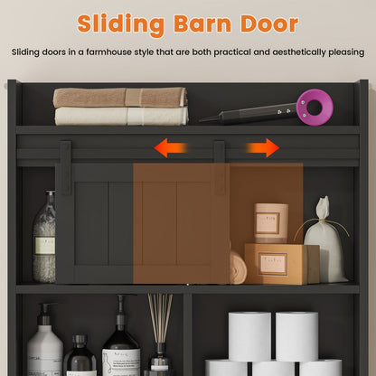 Over-the-Toilet Storage Organizer with Sliding Doors, Toilet Shelf Organizer for Entryway detail image - detail view 12