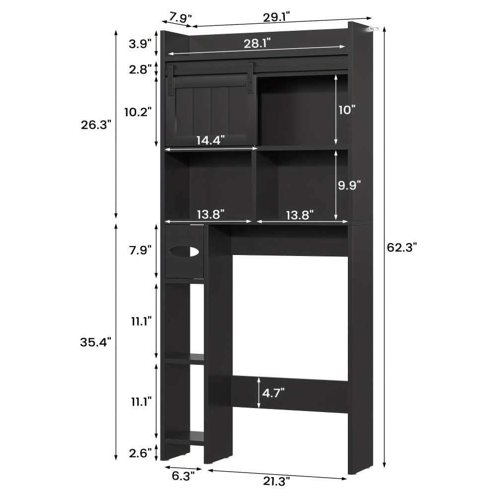 Over-the-Toilet Storage Organizer with Sliding Doors, Toilet Shelf Organizer for Entryway detail image