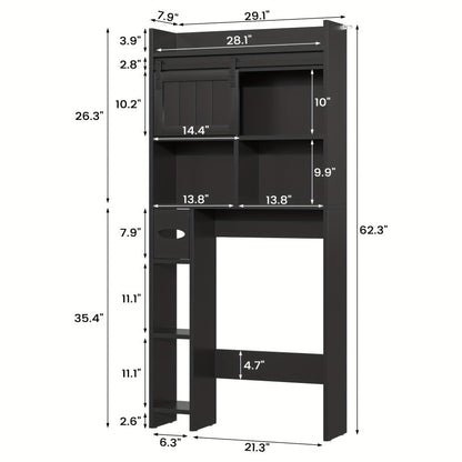 Over-the-Toilet Storage Organizer with Sliding Doors, Toilet Shelf Organizer for Entryway detail image