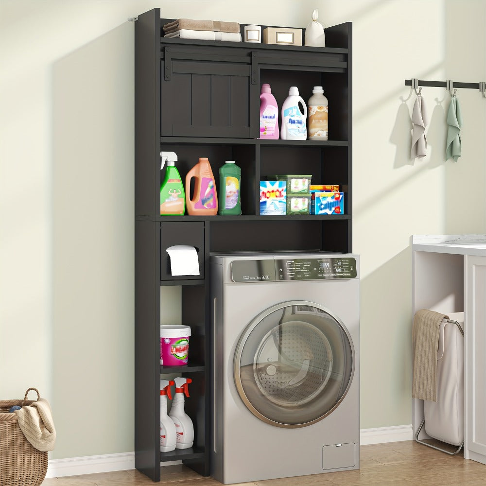Over-the-Toilet Storage Organizer with Sliding Doors, Toilet Shelf Organizer for Entryway detail image - detail view 5
