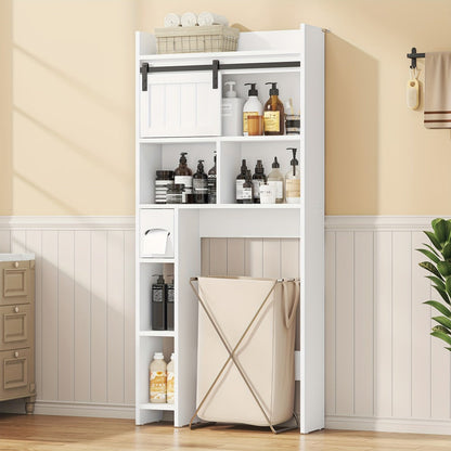 Over-the-Toilet Storage Organizer with Sliding Doors, Toilet Shelf Organizer for Entryway detail image - detail view 6