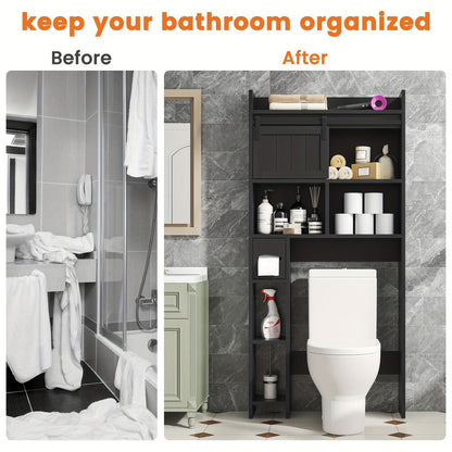 Over-the-Toilet Storage Organizer with Sliding Doors, Toilet Shelf Organizer for Entryway detail image - detail view 7