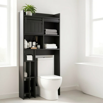 Over-the-Toilet Storage Organizer with Sliding Doors, Toilet Shelf Organizer for Entryway detail image - detail view 9