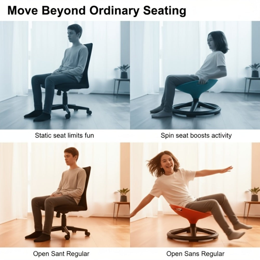 Oversized Kids Sensory Swivel Chair, Balance Training Seat for Kids' Room detail image - detail view 13