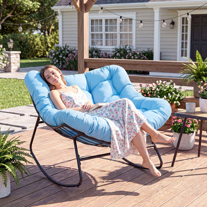 Outdoor Rocking Chair shown in the Blue option