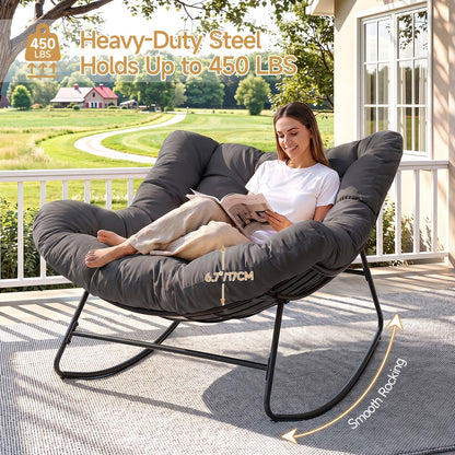 Outdoor Rocking Chair shown in the Dark Gray option