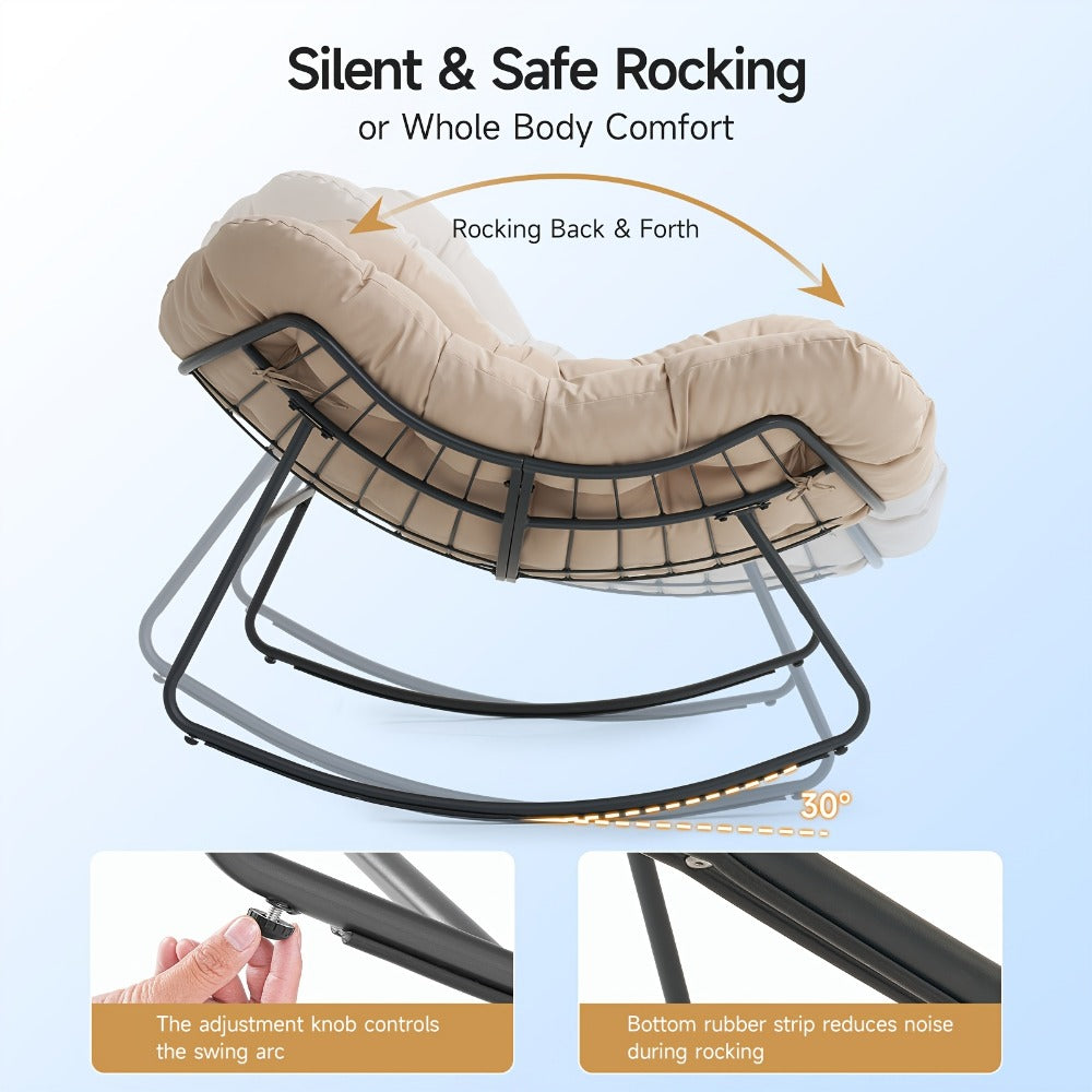 Oversized Outdoor Rocking Chair with Weather-Resistant Finish detail image