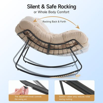 Oversized Outdoor Rocking Chair with Weather-Resistant Finish detail image