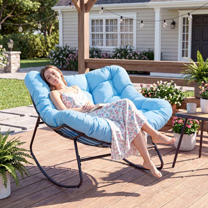 Oversized Outdoor Rocking Chair with Weather-Resistant Finish detail image - detail view 6