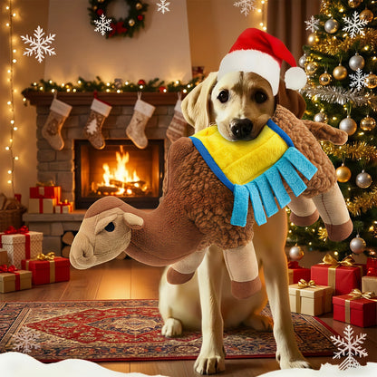 Squeaky Plush Dog Toy - Durable Camel Design Chew Toy for Aggressive Chewers, Washable Calming Interactive Plush Toy for Small Medium Large Dogs & Cats, Anxiety Relief Pet Toy