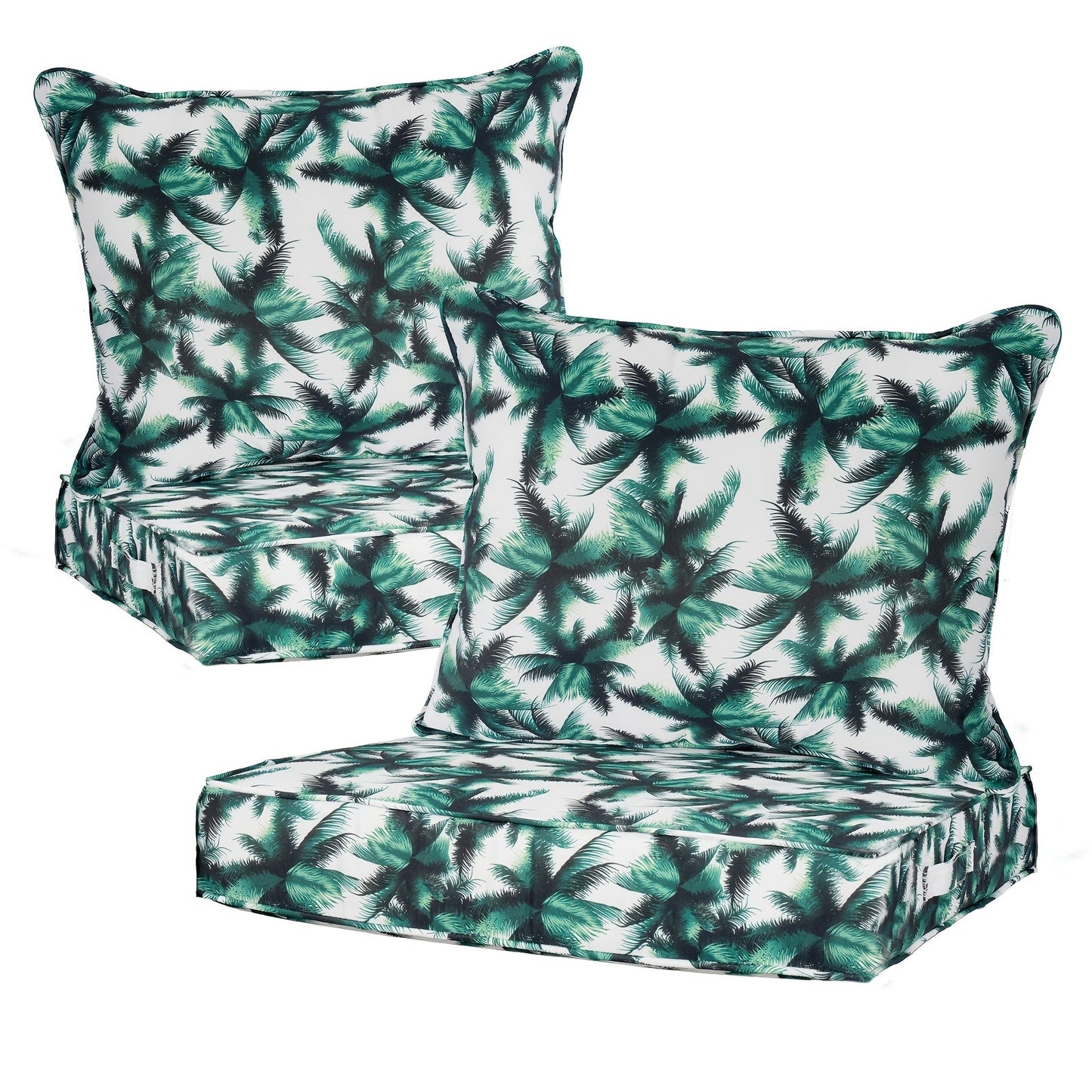 Patio Cushion shown in the Palm Leaf option