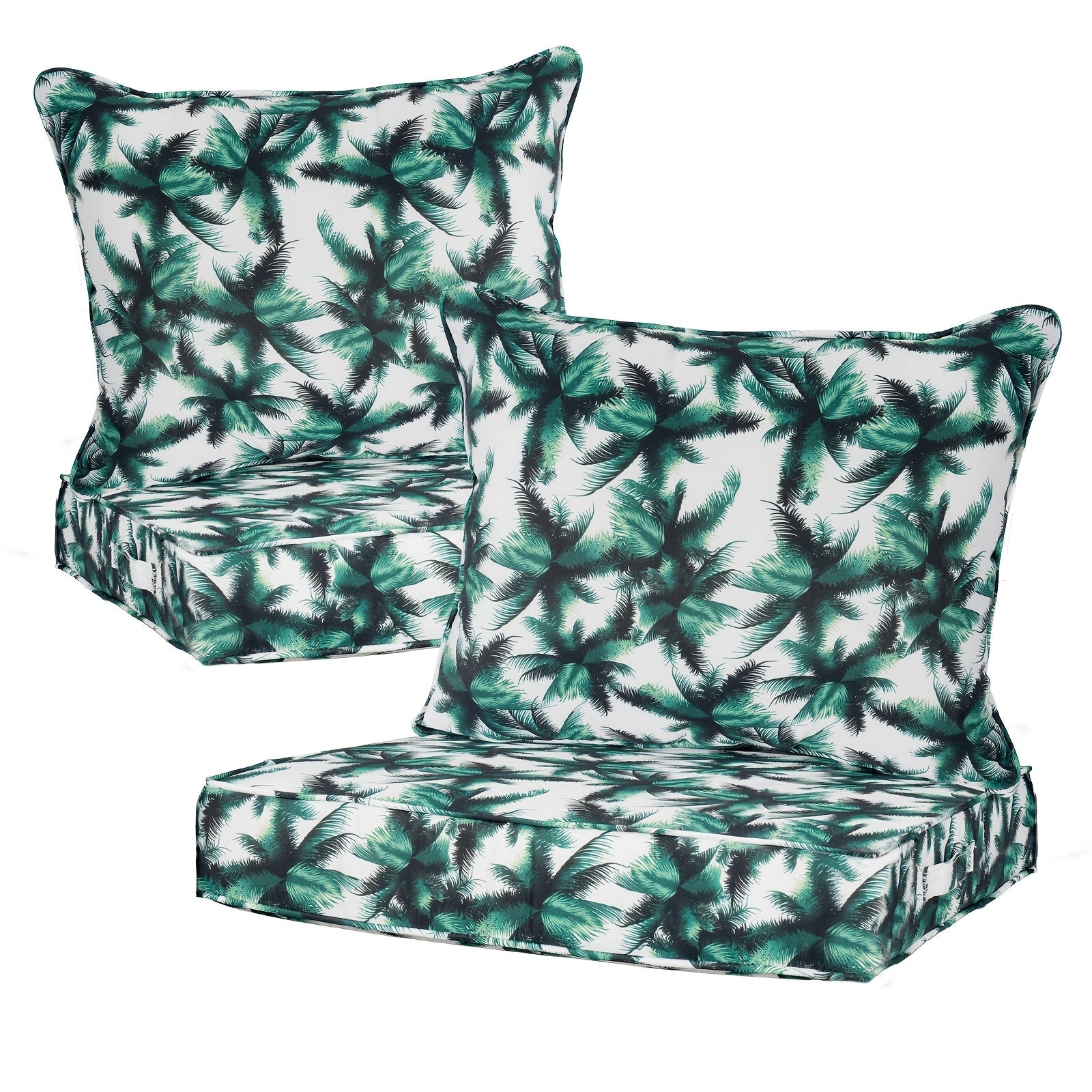 Patio Cushion shown in the Palm Leaf option