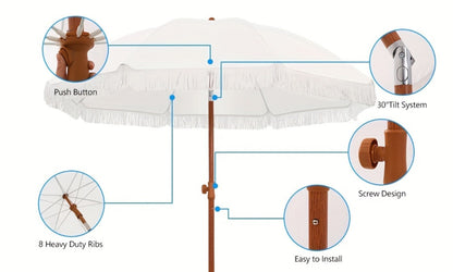 Patio Umbrella with Tilt Adjustment for Outdoor Shade and Protection detail image - detail view 15