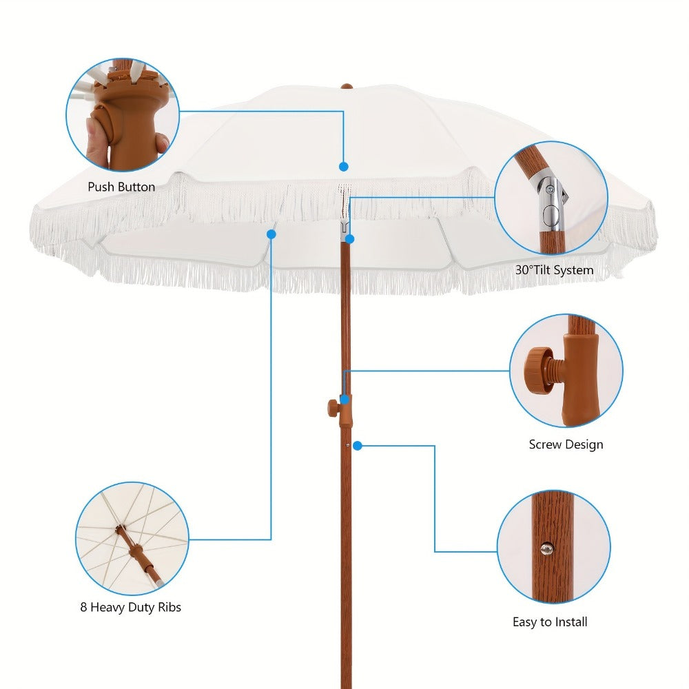 Patio Umbrella with Tilt Adjustment for Outdoor Shade and Protection detail image