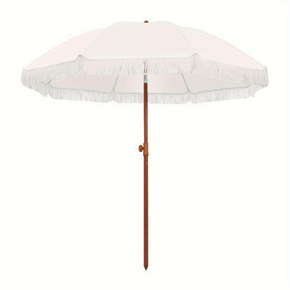 Patio Umbrella, UPF50+ UV Protection 8-Rib Push-Button Tilt Outdoor Market Shade Umbrella shown in the main product view