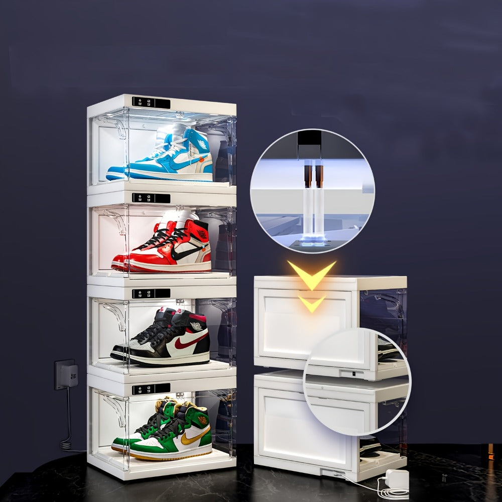 Plastic Clear Stackable Shoe Storage Box with Stackable Design detail image - detail view 11