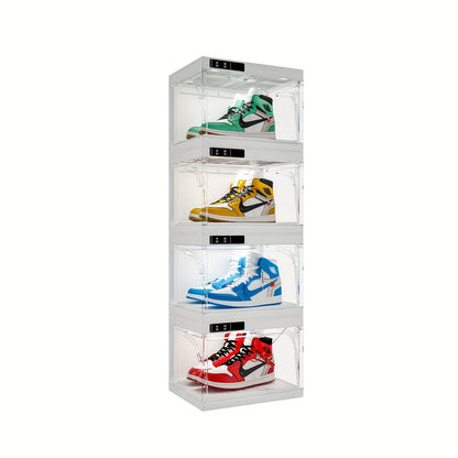 Shoe Storage Box shown in the White, 4 Pcs option