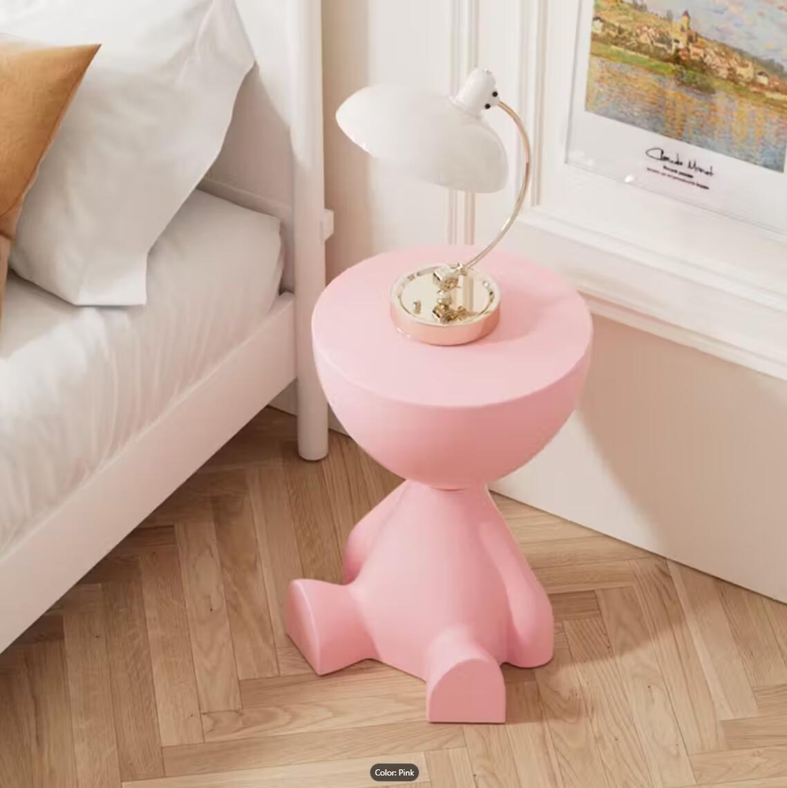 Plastic Nightstand with Side Table and Cup Holder for Bedroom detail image - detail view 14