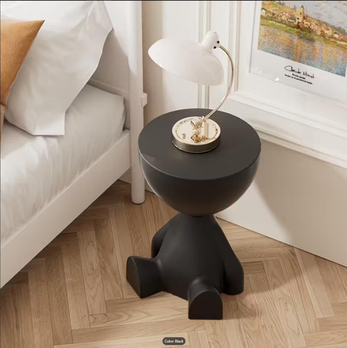 Plastic Nightstand with Side Table and Cup Holder for Bedroom detail image - detail view 8