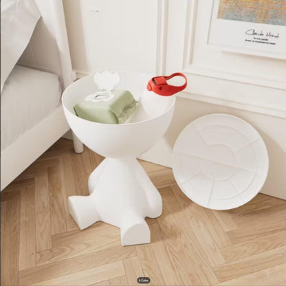 Plastic Nightstand with Side Table and Cup Holder for Bedroom detail image - detail view 9