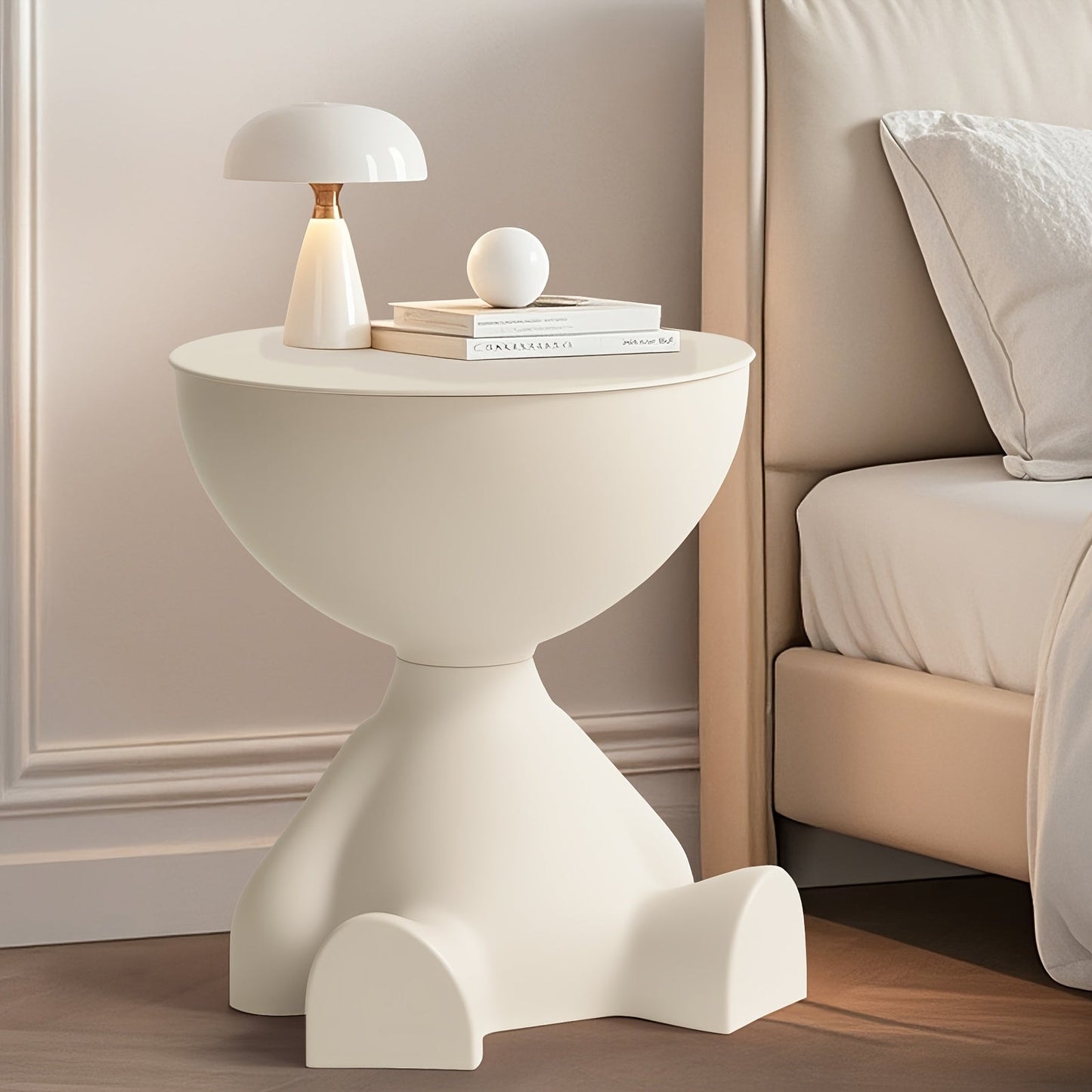 Nightstands shown in the White option