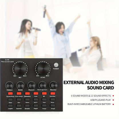 Podcast Equipment Set, Wired Microphone, BM800 Podcast Condenser Microphone And V8 Sound Card, Voice Changer-Audio Interface - Suitable for Recording, Singing, Streaming Media And Games detail image - detail view 6
